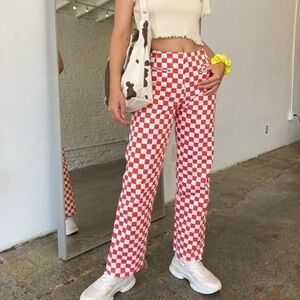 Holiday The Label Kokomo Red Check Pants size small